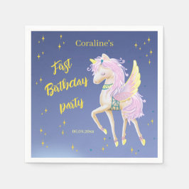 Pappersservett för första födelsedag med Unicorn