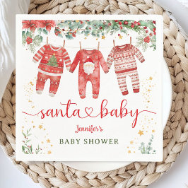 Pappersservett för julpojken Santa Baby Shower