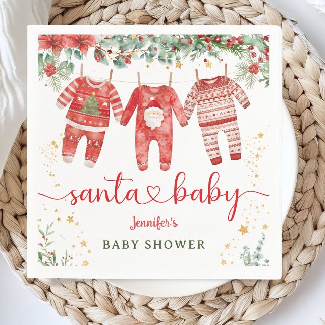 Pappersservett för julpojken Santa Baby Shower (Skapare uppladdad)