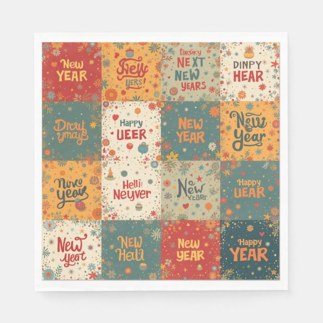 Pappersservett för nyåret party (Framsidan)