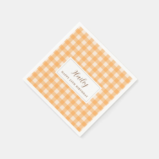 Pappersservett för orange av temat Rustic Farmer (Hörn)