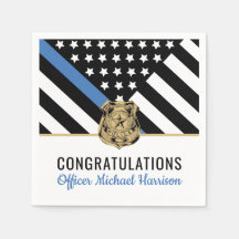 Pappersservett för polisens blå Flagga