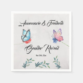 Pappersservett för rosa och blått vattenfärg