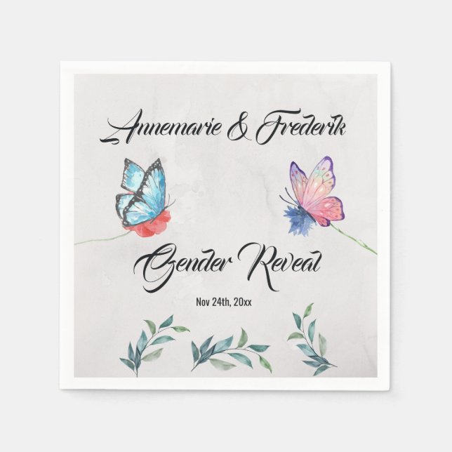 Pappersservett för rosa och blått vattenfärg (Framsidan)