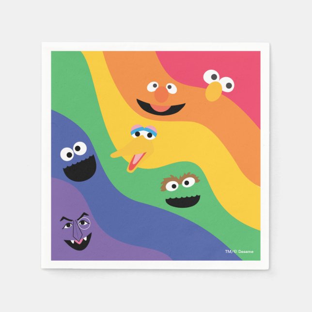 Pappersservett för Sesame Street Pals Rainbow (Framsidan)