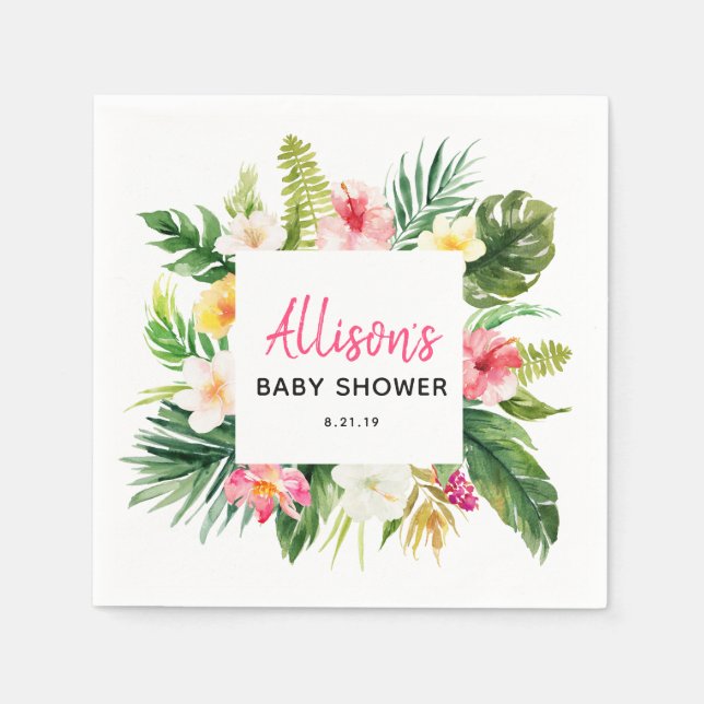 Pappersservett för Tropical Baby Shower Party (Framsidan)