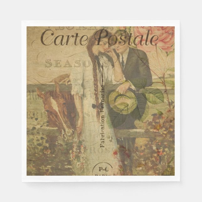 Pappersservett för vykort för fransk (Framsidan)