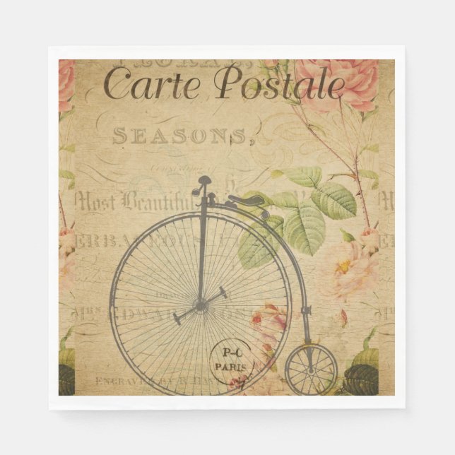 Pappersservett för vykort för fransk (Framsidan)