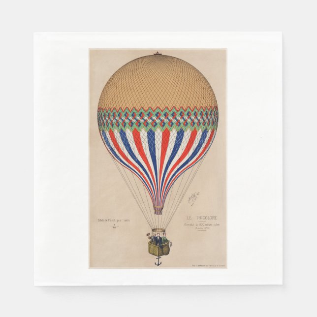 PAPPERSSERVETT: FRANSK FLAGGA THEMED BALLOON PAPPERSSERVETT (Framsidan)