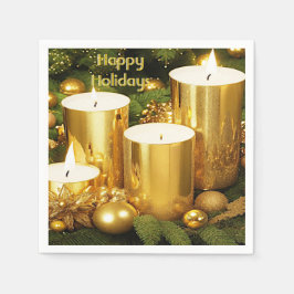 Pappersservett Golden Candles God Jul Helgdag