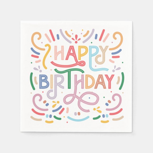 PAPPERSSERVETT: GRATTIS PÅ FÖDELSEDAGEN PAPPERSSERVETT (Framsidan)