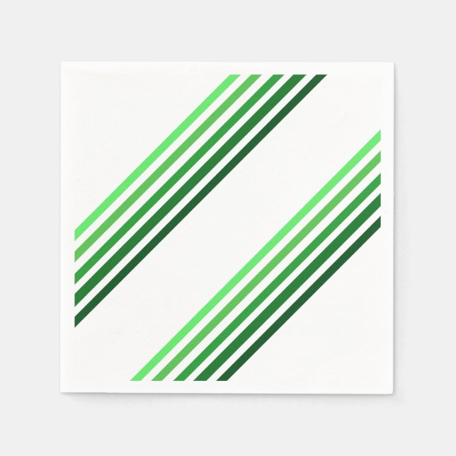 Pappersservett - Gröna diagonala ränder (Framsidan)