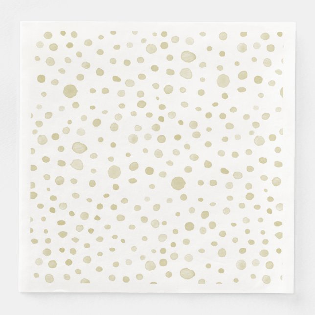 Pappersservett guld Confetti Watercolor Dots (Framsida)