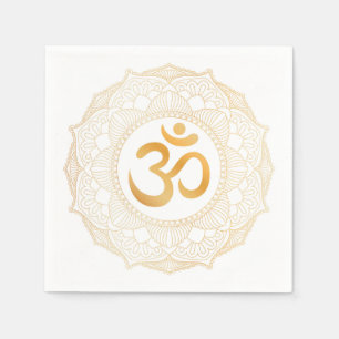 PAPPERSSERVETT: GULD MANDALA & OHM PAPPERSSERVETT