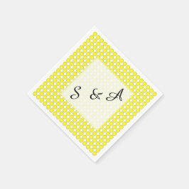 Pappersservett - Gult punkter med Initialer