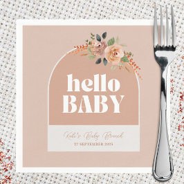 Pappersservett, Hej Baby, Boho Modern Baby Shower Pappersservett