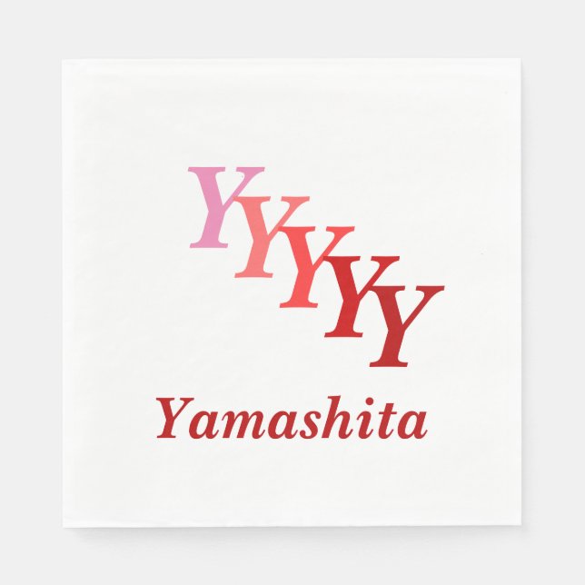 Pappersservett - Initialer med Namn i Röda (Framsidan)