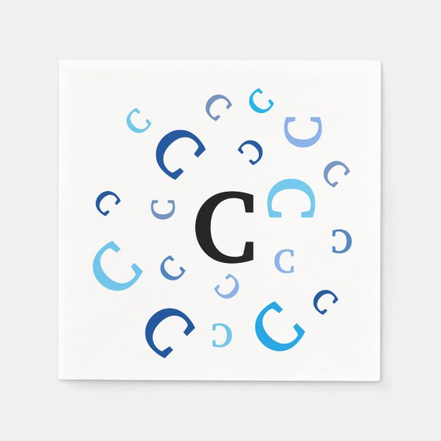 Pappersservett - joderad Brev i blå (Framsidan)