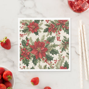 Pappersservett jul Holly & Berries
