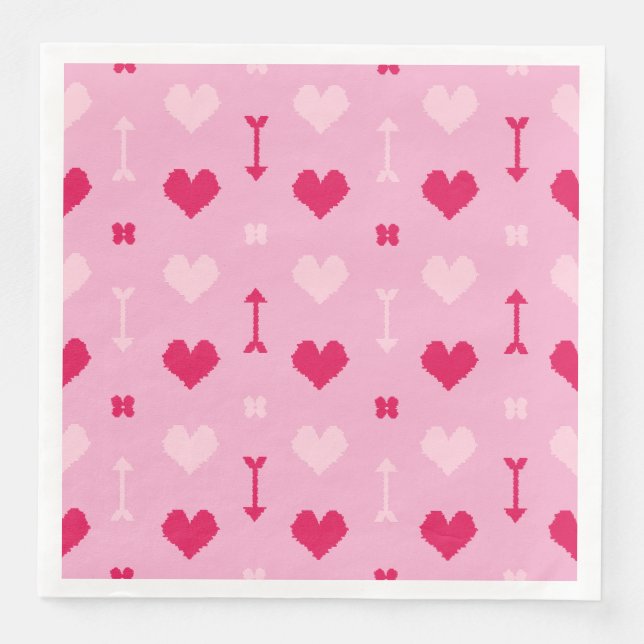 Pappersservett kärlek-pilar och Blommar (Framsida)