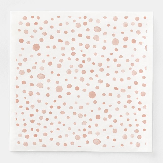 Pappersservett Koral Confetti Watercolor Dots (Framsida)
