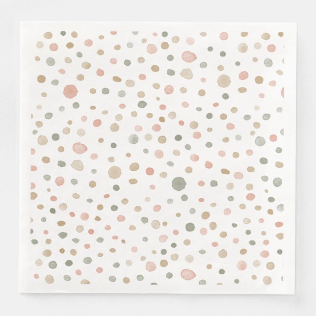 Pappersservett Mandy Confetti Watercolor Dots (Framsida)
