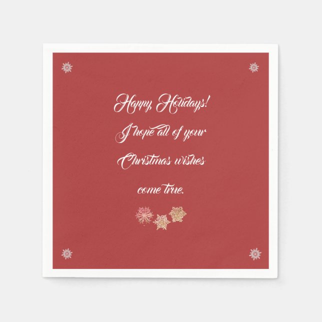 Pappersservett med chtistmas-meddelande (Framsidan)