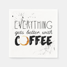 Pappersservett med kaffetema