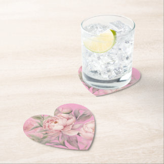 Pappersservett med rosa peonior underlägg papper