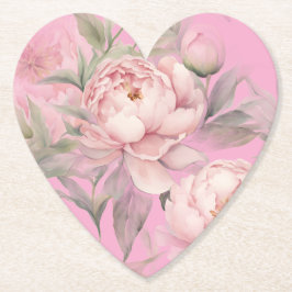 Pappersservett med rosa peonior underlägg papper