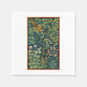 PAPPERSSERVETT MED WILLIAM MORRIS PHEASANT DESIGN