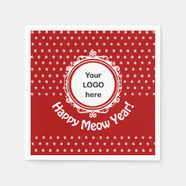 Pappersservett "Meow Year" i Lycklig