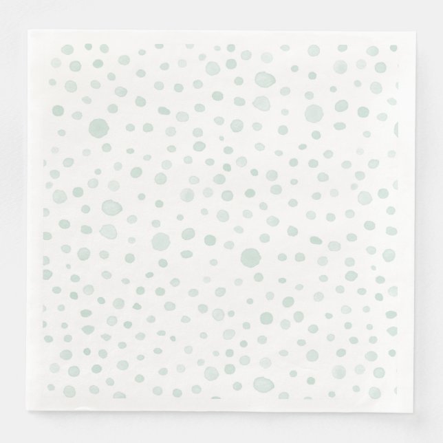 Pappersservett Mint Confetti Watercolor Dots (Framsida)