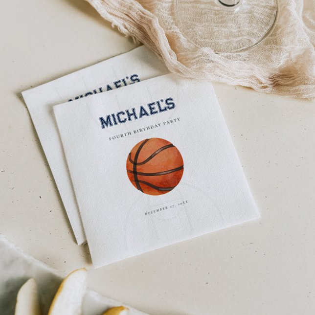 Pappersservett Modern Basketball Birthday (Skapare uppladdad)