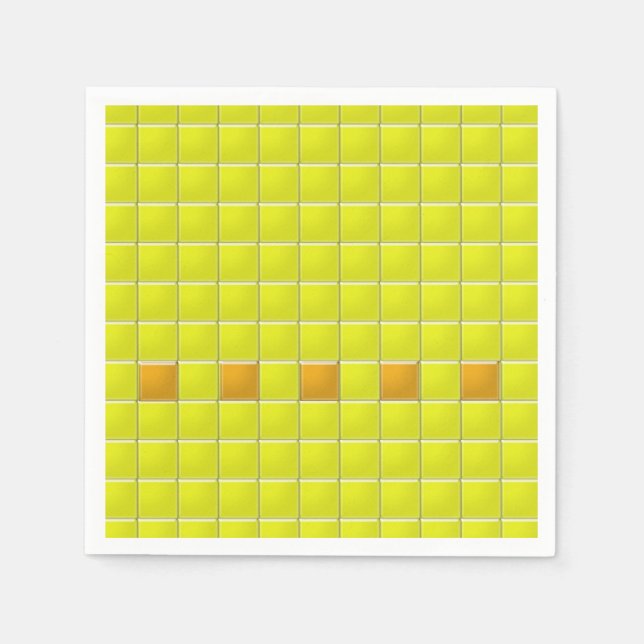 Pappersservett - Mosaic Squares i Gult (Framsidan)