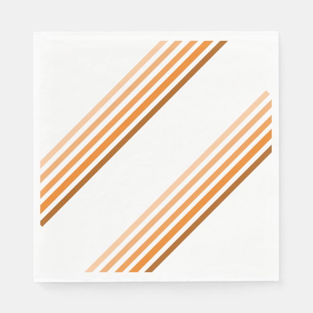 Pappersservett - Nyanser av orange diagonala rände (Framsidan)