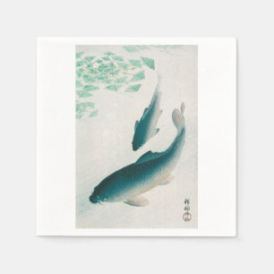 PAPPERSSERVETT: OHARA KOSON: CARP/KOI 1926 NAPKIN PAPPERSSERVETT