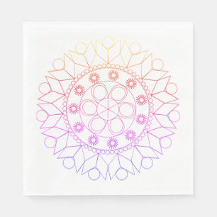 Pappersservett - Pastel Färgad Mandala Mönster