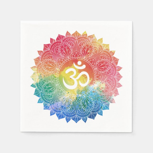 PAPPERSSERVETT: RAINBOW MANDALA PAPPERSSERVETT (Framsidan)