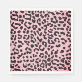 Pappersservett Rosa Leopard Skriv ut