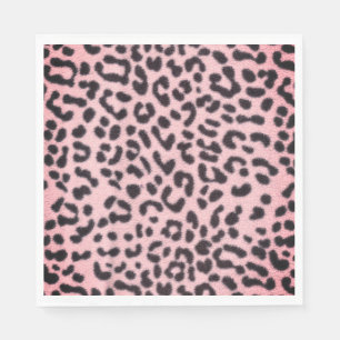 Pappersservett Rosa Leopard Skriv ut