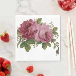 Pappersservett Rosa Ros Elegans