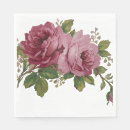 Pappersservett Rosa Ros Elegans