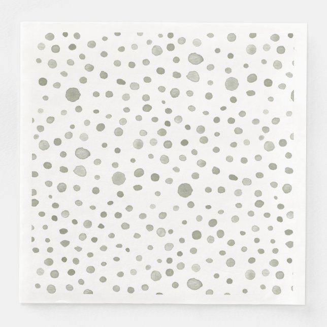 Pappersservett Sage Confetti Watercolor Dots (Framsida)