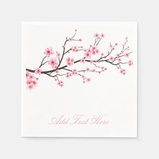 PAPPERSSERVETT: SAKURA-BLOMMAR PAPPERSSERVETT (Framsidan)