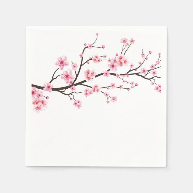PAPPERSSERVETT: SAKURA CHERRY-BLOMMAR PAPPERSSERVETT (Framsidan)