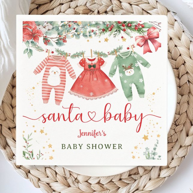 Pappersservett Santa Baby Shower (Skapare uppladdad)
