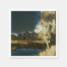 Pappersservett Stegvis landskap på hösten