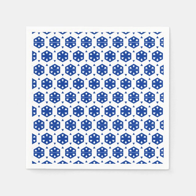 Pappersservett - Stiliserade blommor på rader (Framsidan)