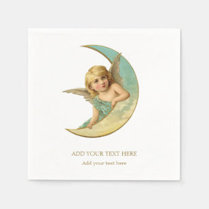 PAPPERSSERVETT: VICTORIAN ANGEL OCH MÅNE PAPPERSSERVETT
